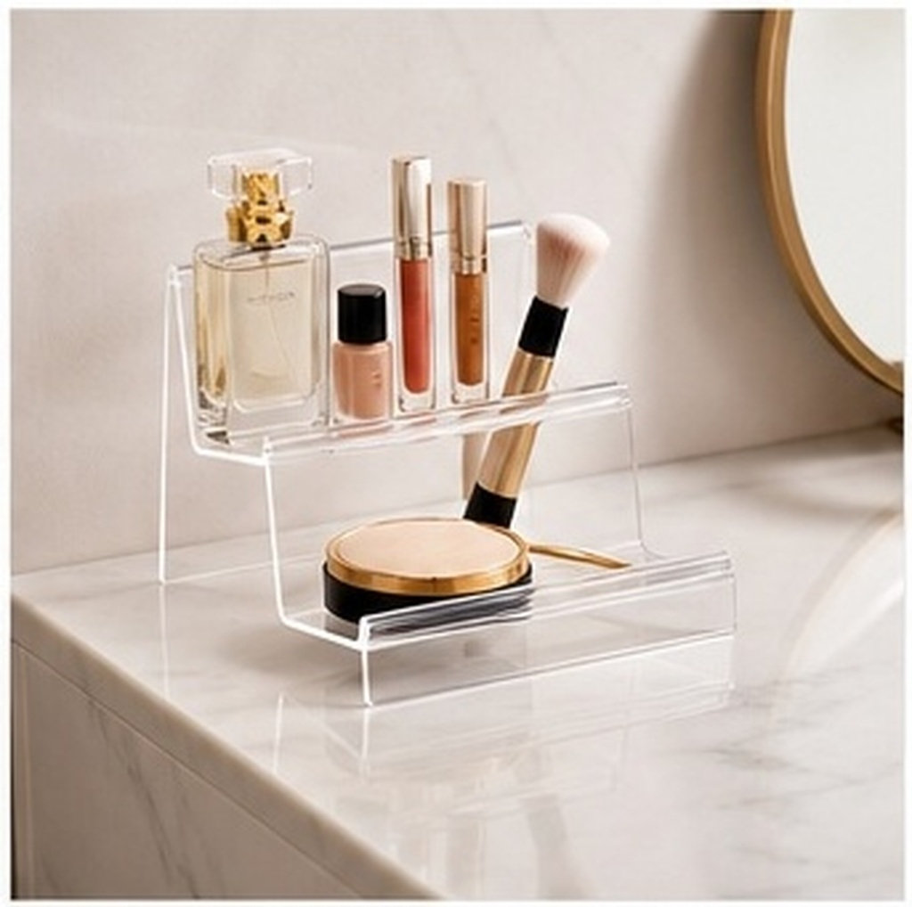 Clear Acrylic Book Stand Holder - Présentoir de rangement multi-niveaux transparent en