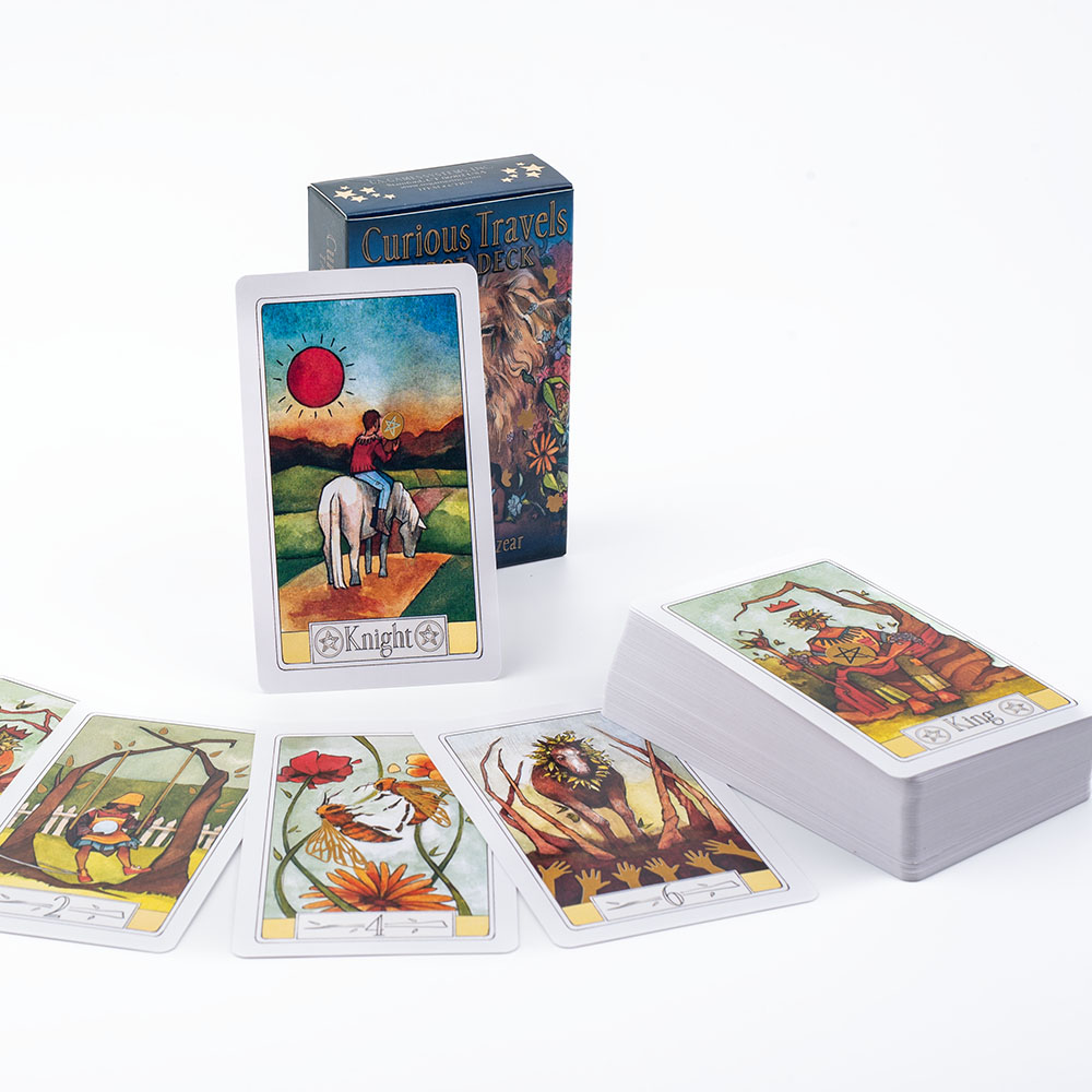 Tarot Deck With Guidebook - Tarot de voyage curieux, 10.3x6cm, composé