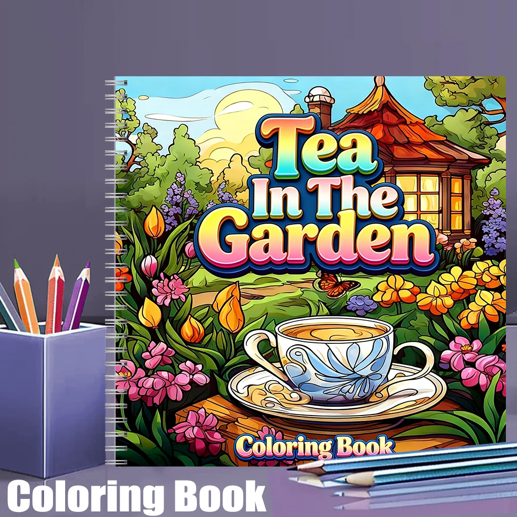 Adult Coloring Book Stress Relief - Livre de coloriage Tea In The