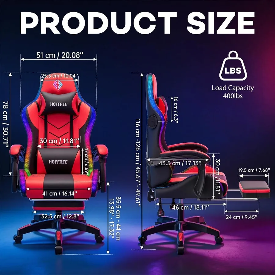 Chaise de jeu RGB avec haut-pa - Music avis et prix