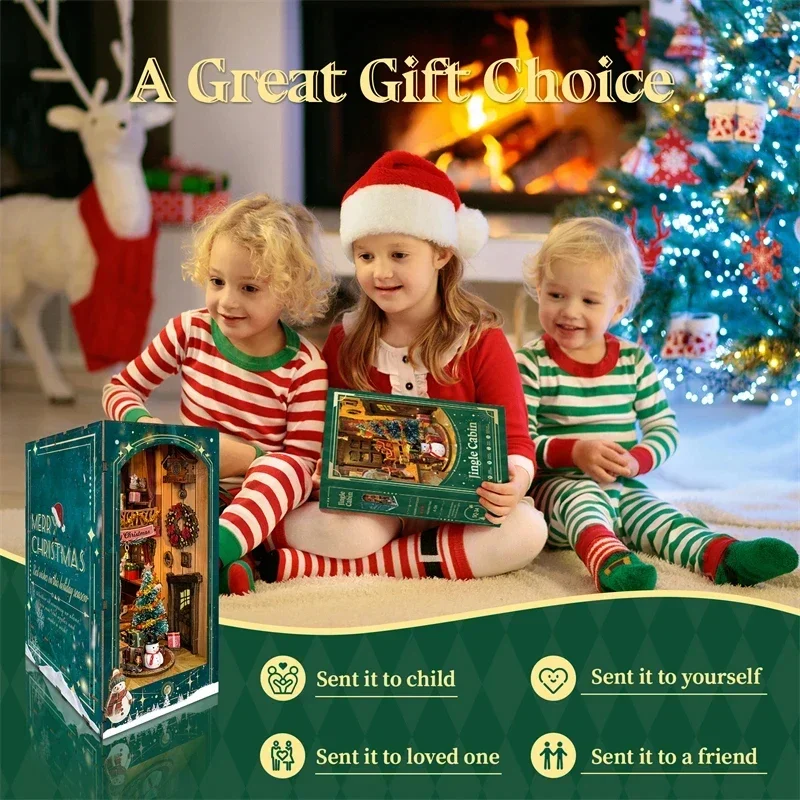 Joyeux Noël, kit miniature de  - Diy Wooden Book Nook Kit Shelf Insert avis et prix