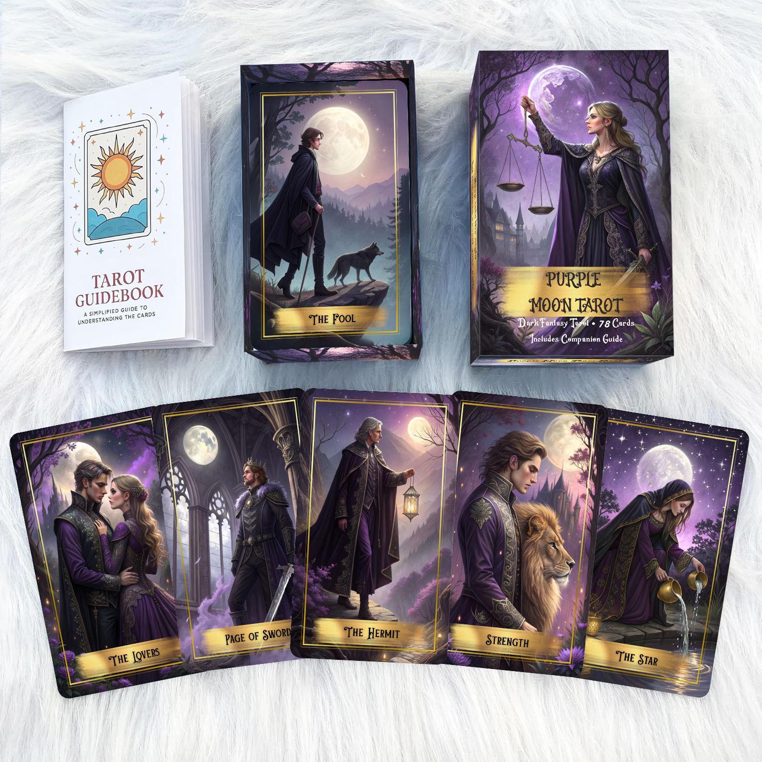 Jeu de cartes de tarot Purple  - Tarot Deck With Guidebook avis et prix